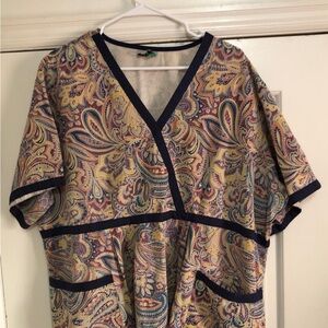 Paisley Print Short Sleeve Top